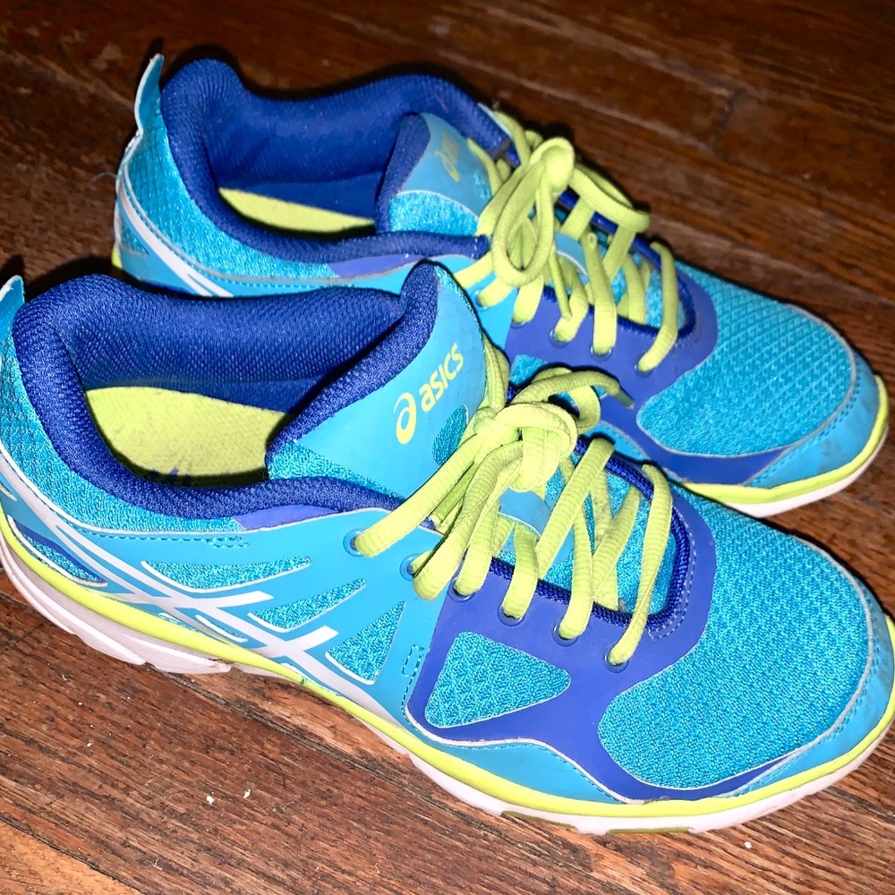 Neon Blue Asics Running Sneakers